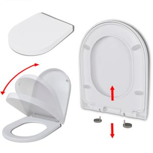 VidaXL Toiletbril soft-close met quick-release ontwerp vierkant wit