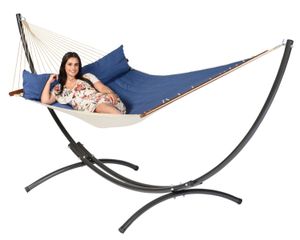 Tropilex Hangmatset Family 'Arc & Vegas' Blue - Blauw - Amerikaans, Spreidstok, Weerbestendig - 180 kg