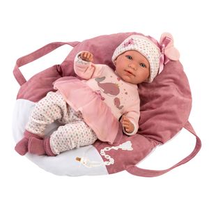 Llorens pop Mimi met roze draagzak - 42 cm