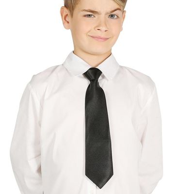 Carnaval verkleed stropdas voor kinderen - zwart - polyester - jongens en meisjes