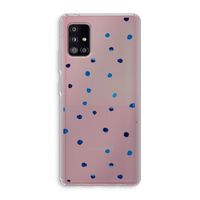 Blauwe stippen: Samsung Galaxy A51 5G Transparant Hoesje