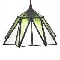 HAES DECO - Hanglamp Tiffany Transparant, Groen Ø 31x107 cm E27/max 1x40W - thumbnail