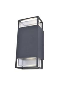 Buitenlamp zwart voordeur Lutec &apos;Ridge&apos; up down gu10 design 23 cm