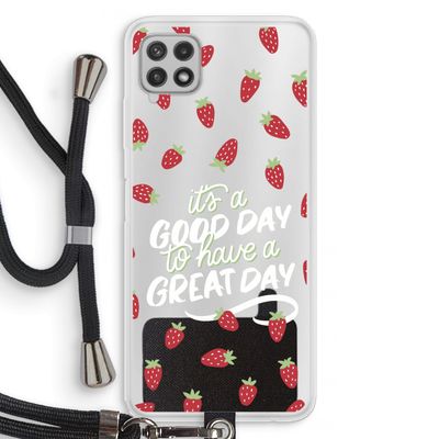 Don't forget to have a great day: Samsung Galaxy A22 4G Transparant Hoesje met koord