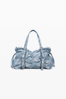 Gerimpelde denim tas - BLUE - U