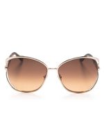 TOM FORD Eyewear lunettes de soleil à monture ronde - Marron TOM FORD Eyewear lunettes de soleil à monture ronde - Marron
