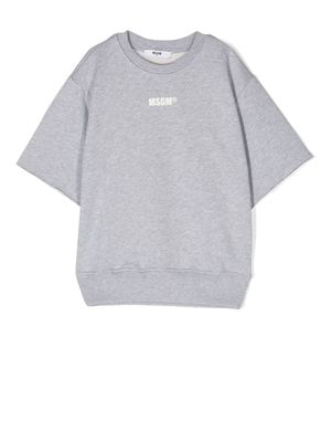 MSGM Kids t-shirt à logo imprimé - Gris
