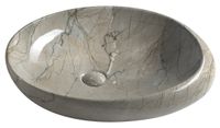 Sapho Dalma keramische waskom grijs marmer structuur 68x44x16,5cm