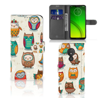 Motorola Moto G7 Power | Telefoonhoesje | Met pasjeshouder | Vrolijke Uilen
