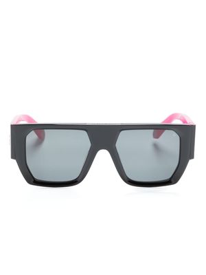 Philipp Plein Eyewear lunettes de soleil rectangulaires à logo - Noir