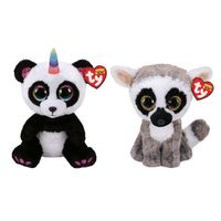 Ty - Knuffel - Beanie Buddy - Paris Panda & Linus lemur - thumbnail