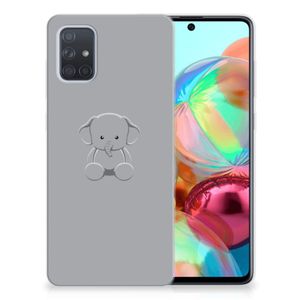 Samsung Galaxy A71 Telefoonhoesje met Naam Grijs Baby Olifant