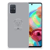 Samsung Galaxy A71 Telefoonhoesje met Naam Grijs Baby Olifant