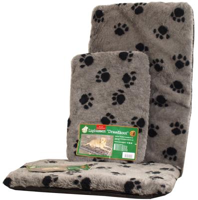 Kussen voor draadkooi grijs/paw 48x31 cm anti slip - Gebr de boon
