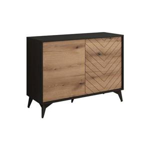 Meubella Dressoir Dolores - Eiken - Zwart - 104 cm