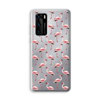 Flamingoprint groen: Huawei P40 Transparant Hoesje