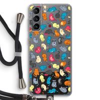 Kleurrijke katten: Samsung Galaxy S21 Transparant Hoesje met koord