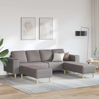 Bankstel 3 pcs Taupe Stof