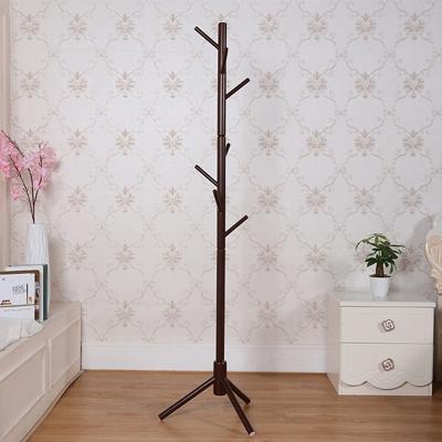 Creatieve boom-vormige massief houten vloer Hatstand kleren opknoping Rack grootte: 176x48x48cm (koffie)