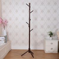 Creatieve boom-vormige massief houten vloer Hatstand kleren opknoping Rack grootte: 176x48x48cm (koffie)