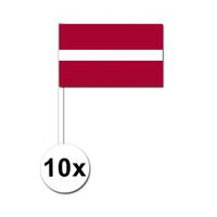 10 zwaaivlaggetjes Letland 12 x 24 cm - thumbnail