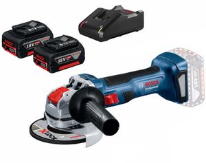 Bosch Blauw GWX 18V-7 Professional 18V Accu Haakse slijpmachine X-LOCK set (2x 4,0Ah) in L-Boxx - 06019H9105