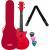 Cascha HH 2280 carbon fiber concert ukelele set rood