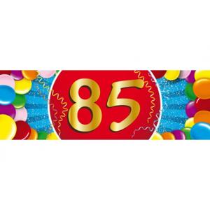 85 jaar leeftijd sticker - 19 x 6 cm - 85 jaar verjaardag/jubileum versiering