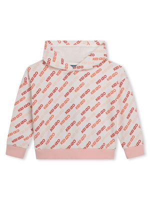 Kenzo Kids hoodie en coton à logo imprimé - Tons neutres