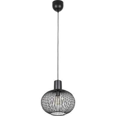 LED Hanglamp - Hangverlichting - Trion Alia - E27 Fitting - 1-lichts - Rond - 33cm - Mat Zwart - Metaal