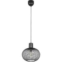 LED Hanglamp - Hangverlichting - Trion Alia - E27 Fitting - 1-lichts - Rond - 33cm - Mat Zwart - Metaal