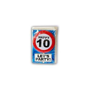 10 jaar geworden Happy Birthday kaart - met cadeau button - Verjaardag wenskaart