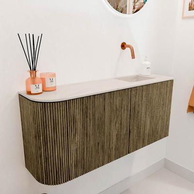 Toiletmeubel Mondiaz Joya Dlux | 91.6 cm | Meubelkleur Dusk | Faye wastafel Meli Wasbak Rechts | Zonder kraangat(en)