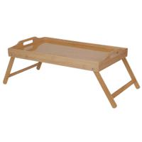 Ontbijt op bed/laptop tafeltje/dienblad op pootjes - 50 x 30 x 21 cm - bamboe hout - serveer tray