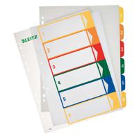 Leitz Zahlenregister Register DIN A4 1-6 Polypropyleen Meerdere kleuren 6 tabbladen PC-beschrijfbaar 12920000