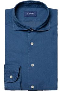 ETON Contemporary Fit Denim shirt Marine, Effen