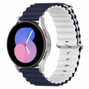 Ocean Style bandje - Donkerblauw / wit - Samsung Galaxy Watch 5 (Pro) - 40mm / 44mm / 45mm