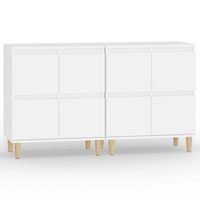 The Living Store Klassieke Dressoir - Wit - 60 x 35 x 70 cm - Duurzaam hout - Voldoende opbergruimte - thumbnail