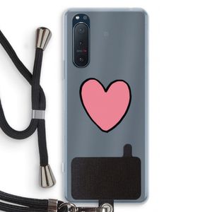 Hartje: Sony Xperia 5 II Transparant Hoesje met koord