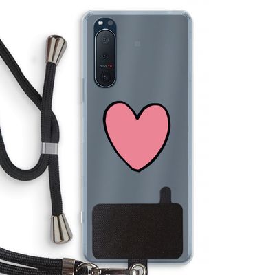 Hartje: Sony Xperia 5 II Transparant Hoesje met koord