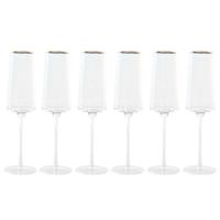 Set van bekers Home ESPRIT Transparant Gouden Kristal 400 ml (6 Stuks)