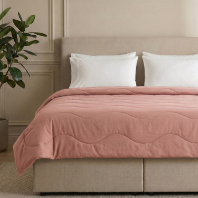 Sale: -50% | Wasbaar Easy Dekbed Zonder Overtrek - Zonder Overtrek Wave Uni - Roze - Dekbed-Discounter.nl