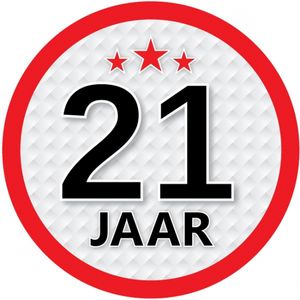 21 jaar luxe versiering sticker rond