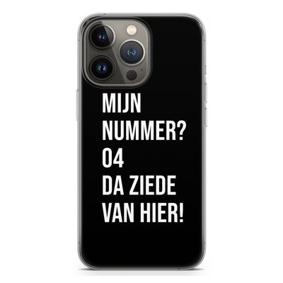 Da ziede van hier - Zwart: iPhone 13 Pro Transparant Hoesje