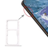 SIM-kaartlade + SIM-kaartlade / Micro SD-kaartlade voor Nokia X7 / 8.1 / 7.1 Plus / TA-1131(Zilver)