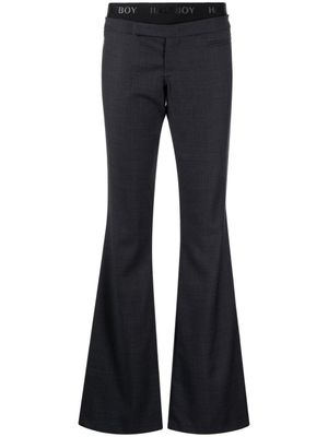 Halfboy pantalon évasé à taille logo - Gris