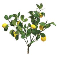 Kunstbloem citrusfruit tak citroen - 60 cm - geel - losse steel - Kunst zijdebloemen