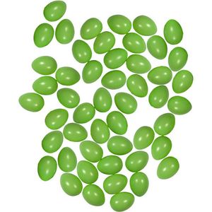 50x Plastic pastel groene eitjes 6 cm decoratie/versiering - Feestdecoratievoorwerp