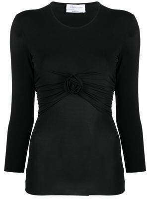 Blumarine haut stretch à fronces - Noir
