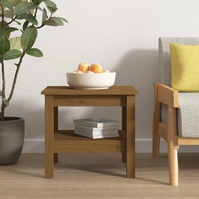 Salontafel 45x45x40 cm massief grenenhout honingbruin